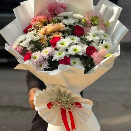Karışık Buket Gül ve Kasımpatı