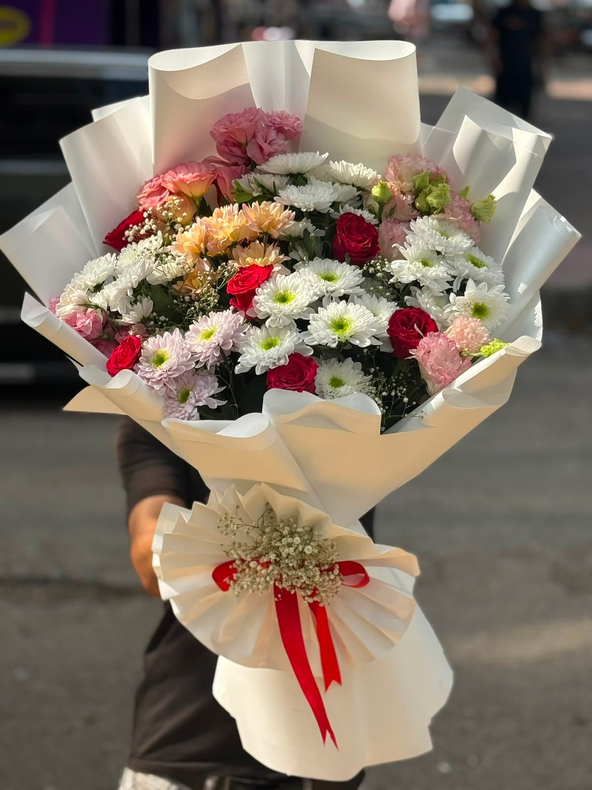 Karışık Buket Gül ve Kasımpatı