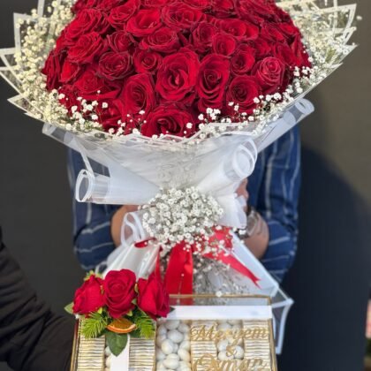 Kız İsteme Seti 101'li Gül ve Çikolata