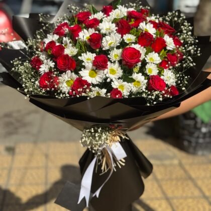 30'lu Gül Ve Papatya Buketi Klasik
